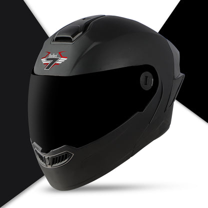Steelbird SBA-8 7Wings ISI Certified Flip-Up Helmet for Men and Women (Matt Black with Smoke Visor)