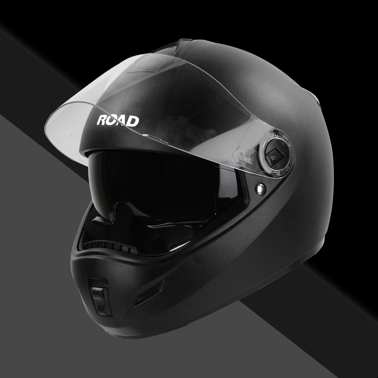 Steelbird SBH-34 Road ISI Certified Full Face Helmet with Inner Smoke Sun Shield (Dashing Black)