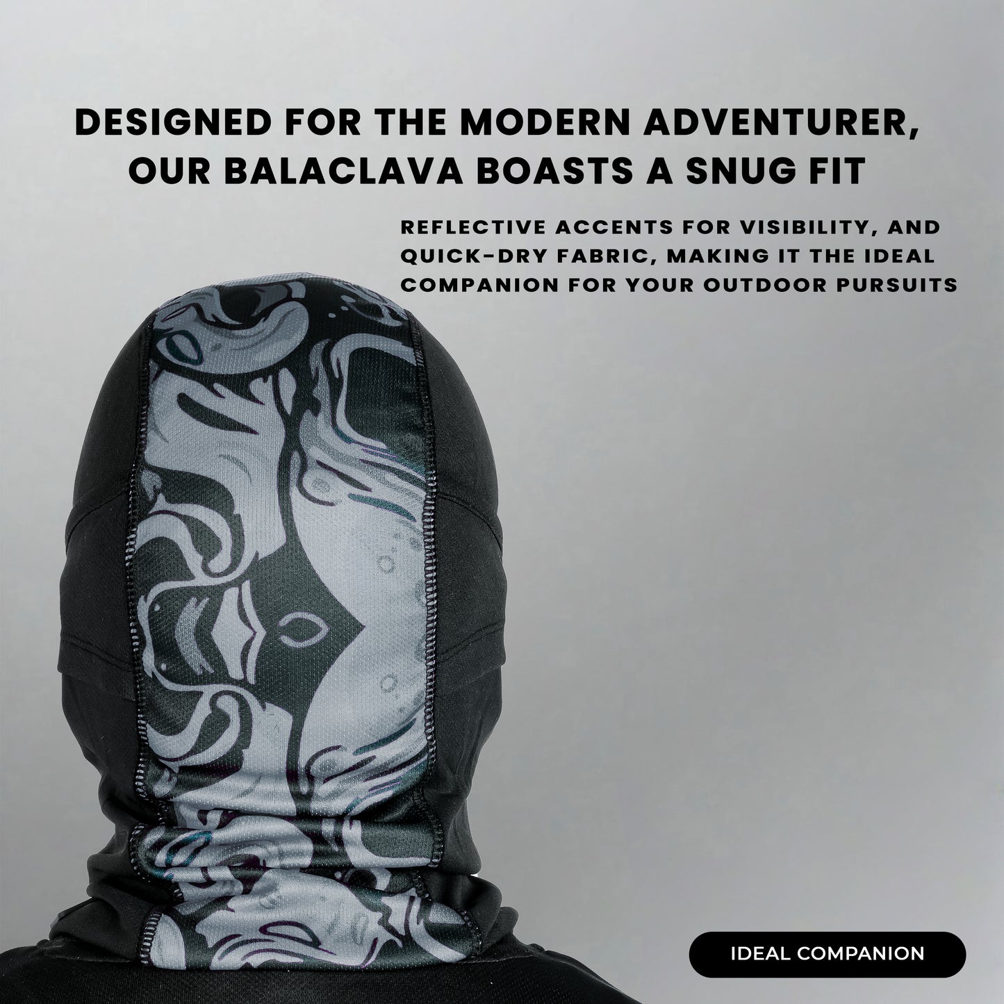 Steelbird Sarchu 1.0 Printed Balaclava Most Suitable for Motorcycling, Running, Sports, Head and Face Cover (Grey)