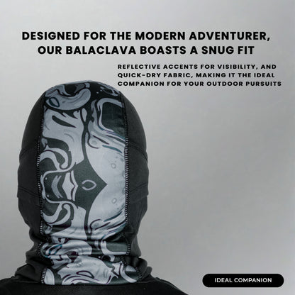 Steelbird Sarchu 1.0 Printed Balaclava Most Suitable for Motorcycling, Running, Sports, Head and Face Cover (Grey)