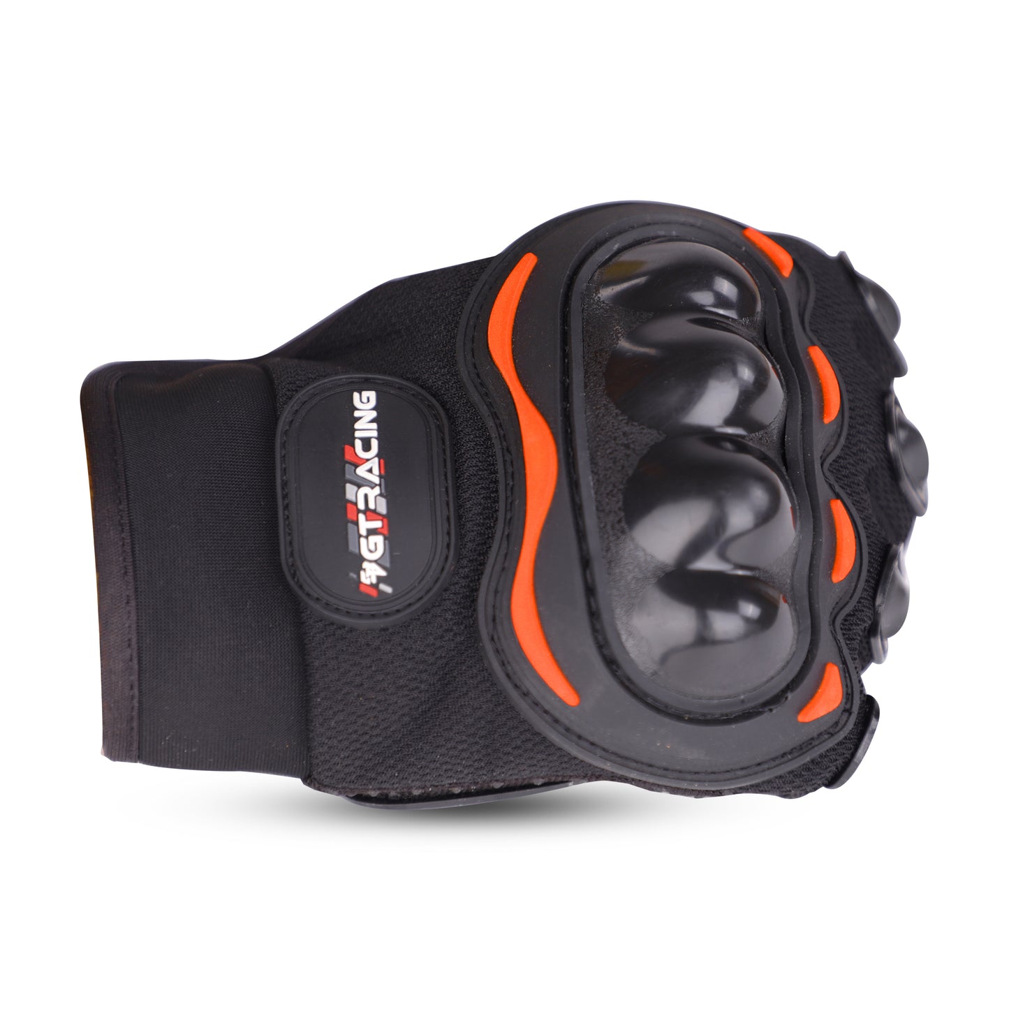 Refurbished Steelbird GT-01 Full Finger Bike Riding Gloves with Touch Screen Sensitivity at Thumb and Index Finger, Protective Off-Road Motorbike Racing (Orange)