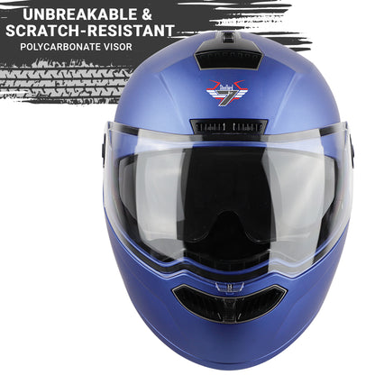 Steelbird SBA-7 7Wings ISI Certified Flip-Up Helmet for Men and Women with Inner Smoke Sun Shield (Dashing Blue)