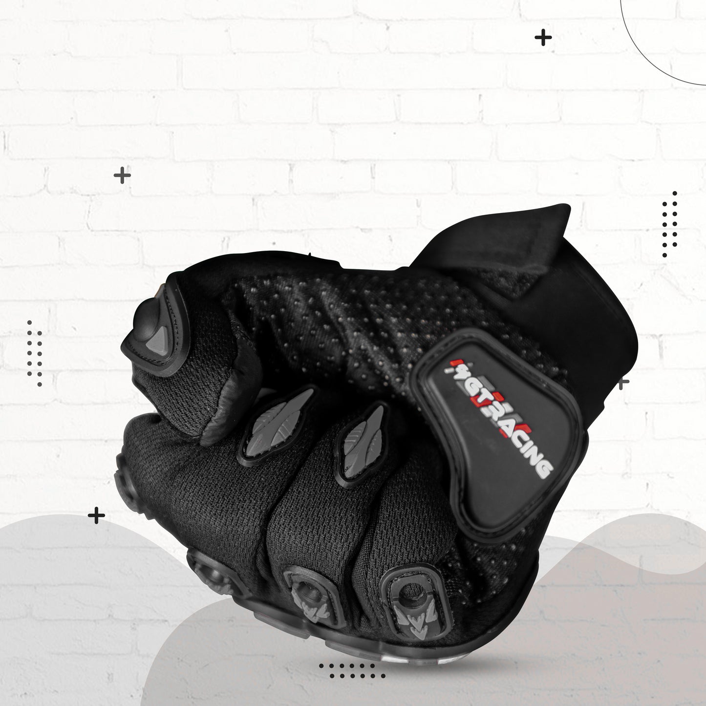 Refurbished Steelbird Experience 1.0 Reflective Full Finger Bike Riding Gloves with Touch Screen Sensitivity at Thumb and Index Finger, Protective Off-Road Motorbike Racing (Black Grey)