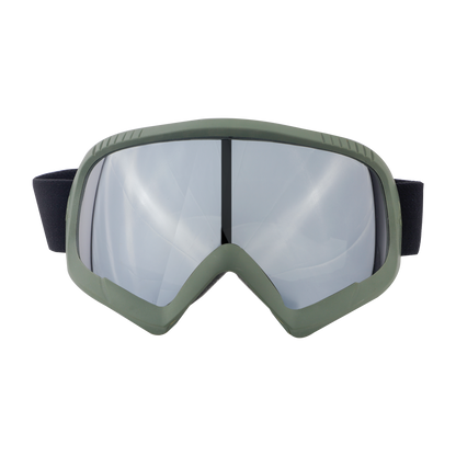 Steelbird 7Wings Motocross ATV/Dirt Bike Goggles, Unisex Eye Protection for Riding (Pack of 1, Olive with Silver)