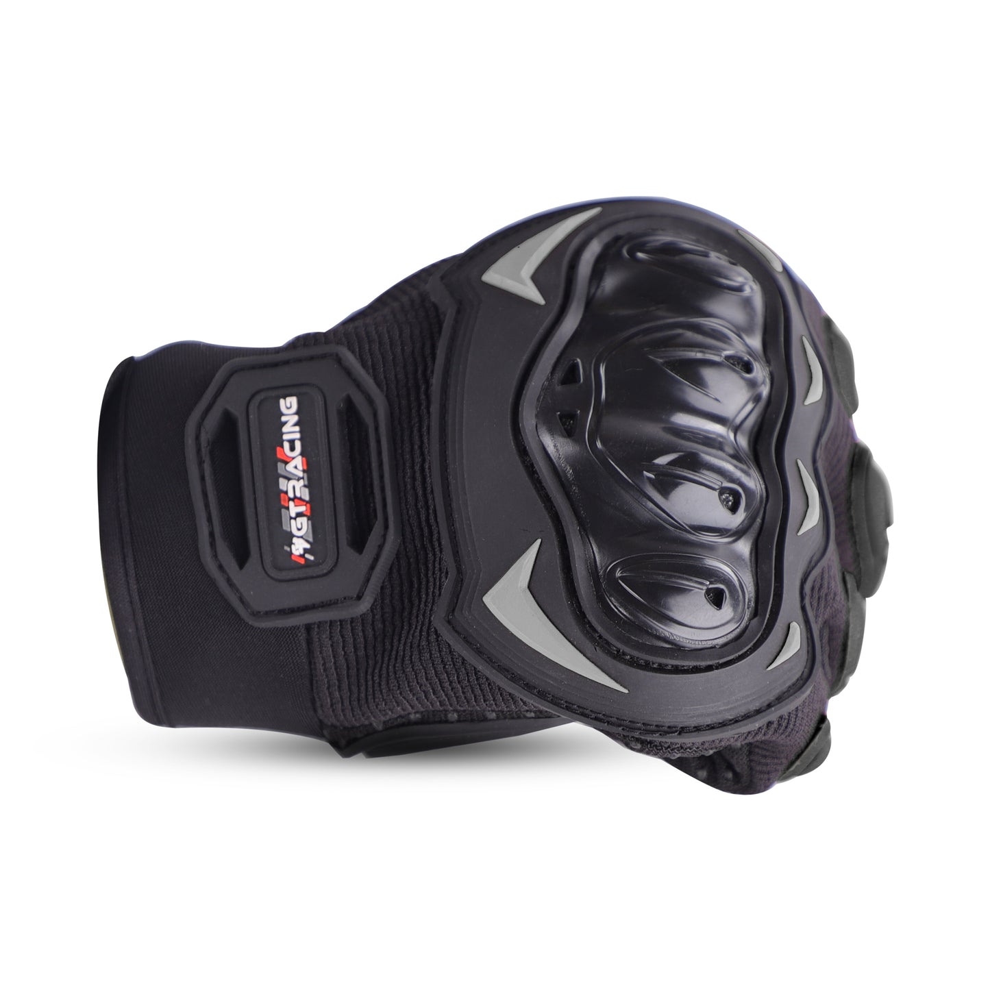 Refurbished Steelbird GT-17 Full Finger Bike Riding Gloves with Touch Screen Sensitivity at Thumb and Index Finger, Protective Off-Road Motorbike Racing (Black)