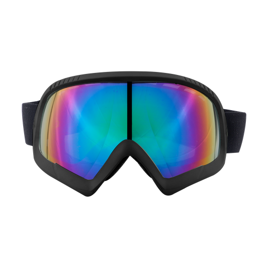 Steelbird 7Wings Motocross ATV/Dirt Bike Goggles, Unisex Eye Protection for Riding (Pack of 1, Black with Rainbow)