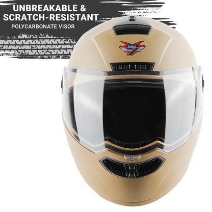 Steelbird SBA-7 7Wings ISI Certified Flip-Up Helmet for Men and Women ( Dashing Desert Storm with Clear Visor)