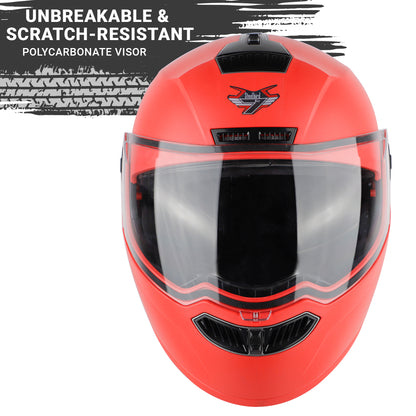 Steelbird SBA-7 7Wings ISI Certified Flip-Up Helmet for Men and Women ( Dashing Red with Clear Visor)