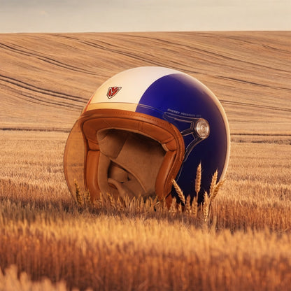 IGNYTE IGN-58 Spectrum ISI and DOT Certified Open Face Graphic Helmet for Men and Women (Glossy Red White Blue)
