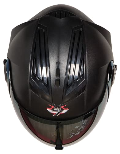 Steelbird SBA-2 7Wings ISI Certified  Full Face Helmet for Men and Women Fitted with Clear Visor (Dashing Black with Chrome Gold Visor)