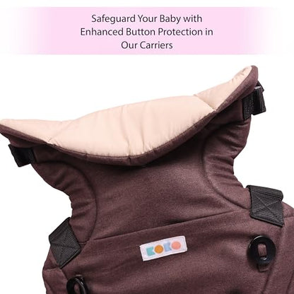 Koko Elegant Adjustable Baby Carrier Cum Kangaroo Bag-Lightweight and Breathable-Back-Front Carrier for Baby with Safety Belt-Max Weight Up to 15 Kg (Brown)