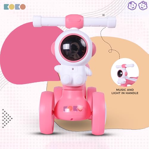 Refurbished Koko Astronaut Balance Bike for Toddlers – Lightweight Ride-On Toy with Sturdy Wheels, Safe and Fun Indoor/Outdoor Bike for Kids, Ages 1-3 (Pink)