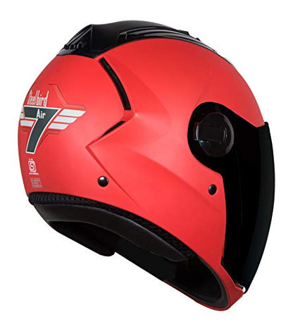 Steelbird SBA-2 7Wings ISI Certified  Full Face Helmet for Men and Women Fitted with Clear Visor (Matt Sports Red with Chrome Gold Visor)