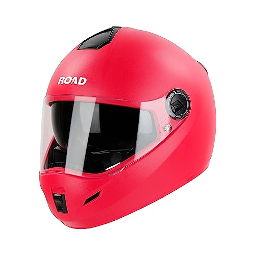Steelbird SBH-34 Road ISI Certified Full Face Helmet with Inner Smoke Sun Shield (Dashing Red)