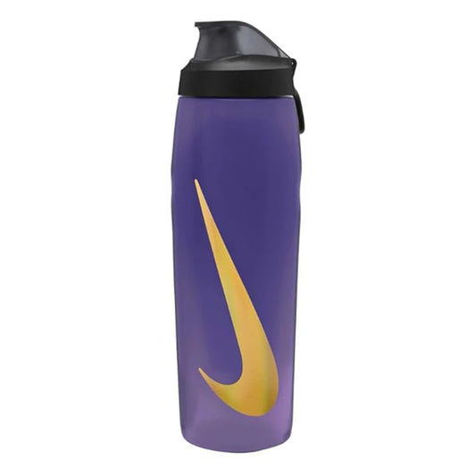 Refurbished Nike REFUEL BOTTLE LOCKING LID 24 OZ, (Action Grape/Black/Metallic Gold)