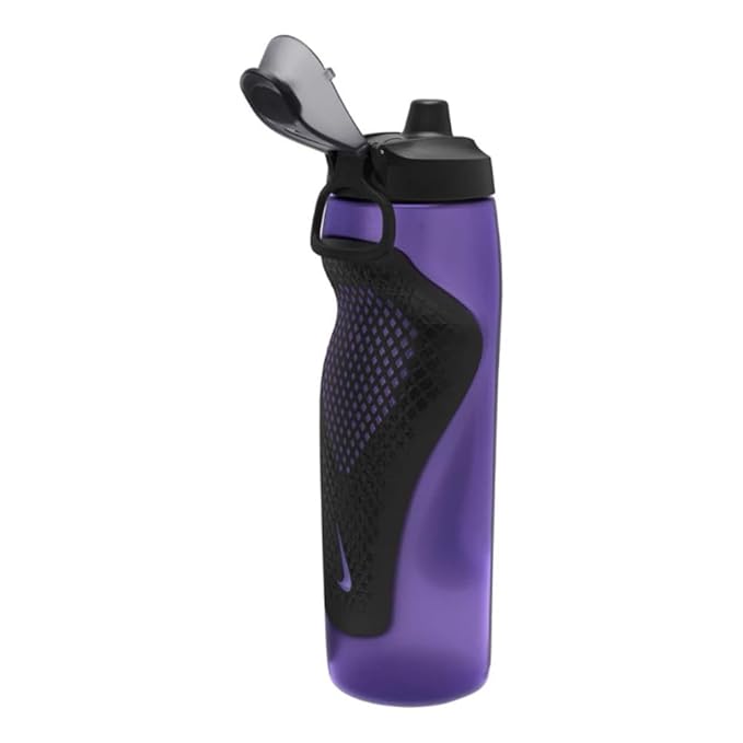 Refurbished Nike REFUEL BOTTLE LOCKING LID 24 OZ, (Action Grape/Black/Metallic Gold)