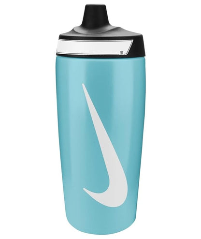 Nike Refuel Bottle Grip 18oz Leak-Proof Sports Water Bottle with Ergonomic Design (Baltic Blue/White)