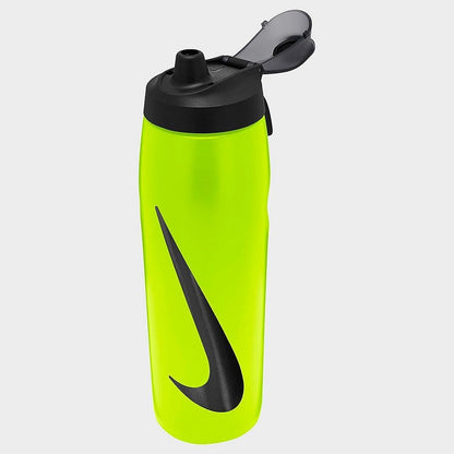 Nike Sports Bottle 24 OZ Big Logo Swoosh Yellow Neon Water Bottle (Fluo Yellow/Black)