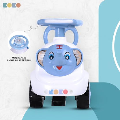 Koko Elephant Balance Car for Toddlers – Lightweight Ride-On Toy with Sturdy Wheels, Safe and Fun Indoor/Outdoor Bike for Kids, Ages 1-3 Year (Blue)