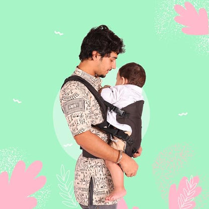 Koko Elegant Adjustable Baby Carrier Cum Kangaroo Bag-Lightweight and Breathable-Back-Front Carrier for Baby with Safety Belt-Max Weight Up to 15 Kg (Brown)