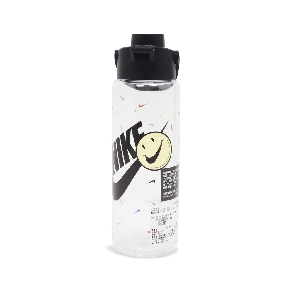 Refurbished NIKE TR Recharge Chug Bottle 24 OZ Graphic VACCUM Insulated Stainless Steel Bottle (Clear/Black)