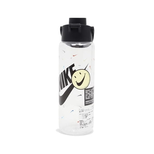 NIKE TR Recharge Chug Bottle 24 OZ Graphic, VACCUM Insulated Stainless Steel Bottle 710 ml (Clear/Black)