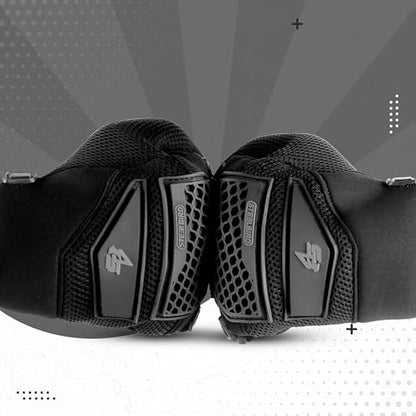 Steelbird Adventure A-2 Full Finger Bike Riding Gloves with Touch Screen Sensitivity at Thumb and Index Finger, Protective Off-Road Motorbike Racing (Black)