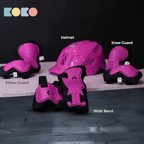 Koko Dragon Kids Skating & Cycling Helmet | Protective Gear for Boys & Girls (Pink)