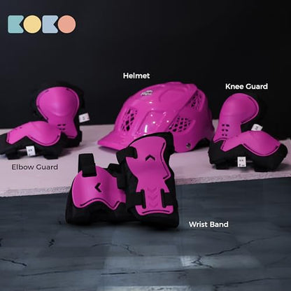 Koko Dragon Kids Skating & Cycling Helmet | Protective Gear for Boys & Girls (Pink)