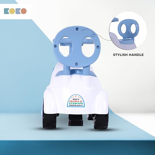 Koko Elephant Balance Car for Toddlers – Lightweight Ride-On Toy with Sturdy Wheels, Safe and Fun Indoor/Outdoor Bike for Kids, Ages 1-3 Year (Blue)