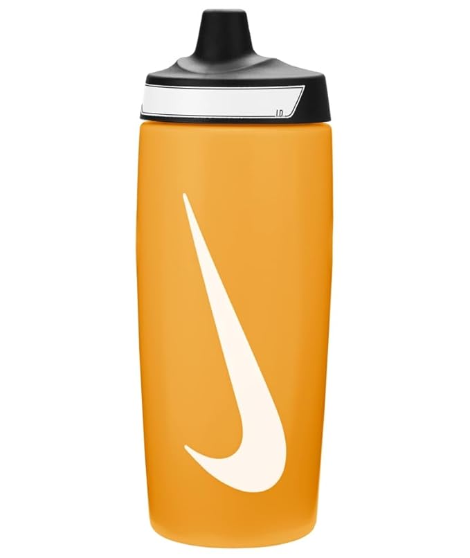 Nike Refuel Bottle 18oz Locking Lid Leakproof Sports Water Bottle for Gym & Training (Sundial/Black/White)