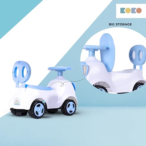 Koko Elephant Balance Car for Toddlers – Lightweight Ride-On Toy with Sturdy Wheels, Safe and Fun Indoor/Outdoor Bike for Kids, Ages 1-3 Year (Blue)
