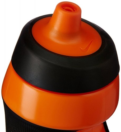 Refurbished Nike Polyethylene Thermoplastic Polypropylene Silicone Water Bottle 20 OZ (Orange/Black)