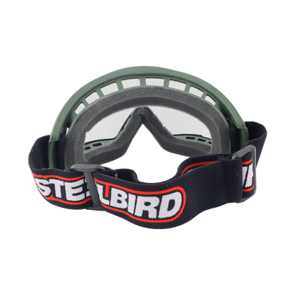 Steelbird 7Wings Motocross ATV/Dirt Bike Goggles, Unisex Eye Protection for Riding (Pack of 1, Olive with Clear)