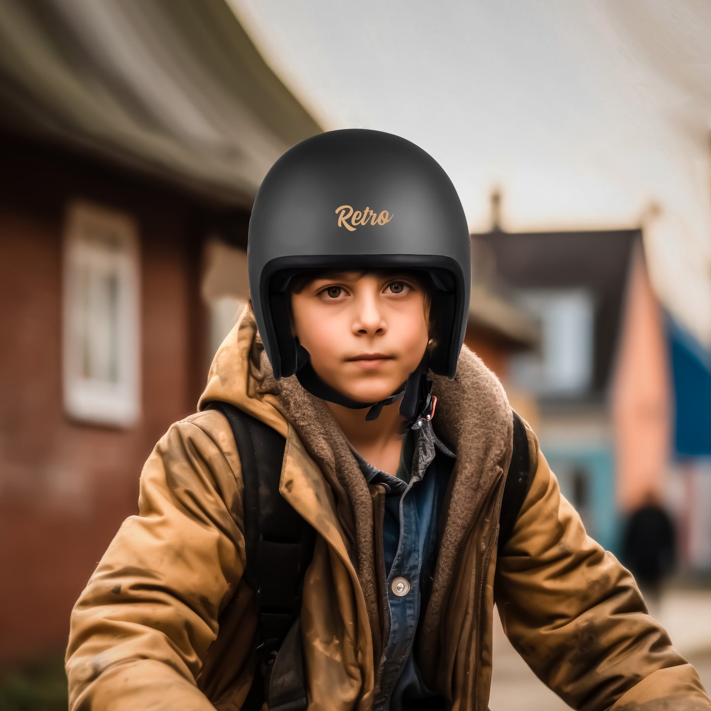 Steelbird SBH-55 Retro ISI Certified Open Face Helmet for Men and Women (Matt Honda Grey)