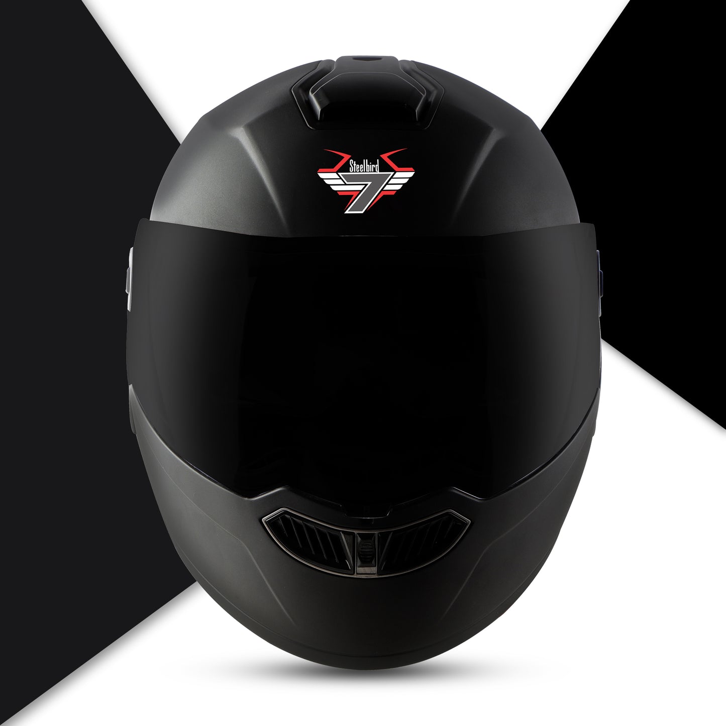 Steelbird SBA-8 7Wings ISI Certified Flip-Up Helmet for Men and Women (Matt Black with Smoke Visor)