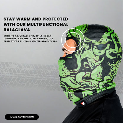 Steelbird Jispa 1.0 Balaclava Most Suitable for Motorcycling, Running, Sports, Head and Face Cover (Green)