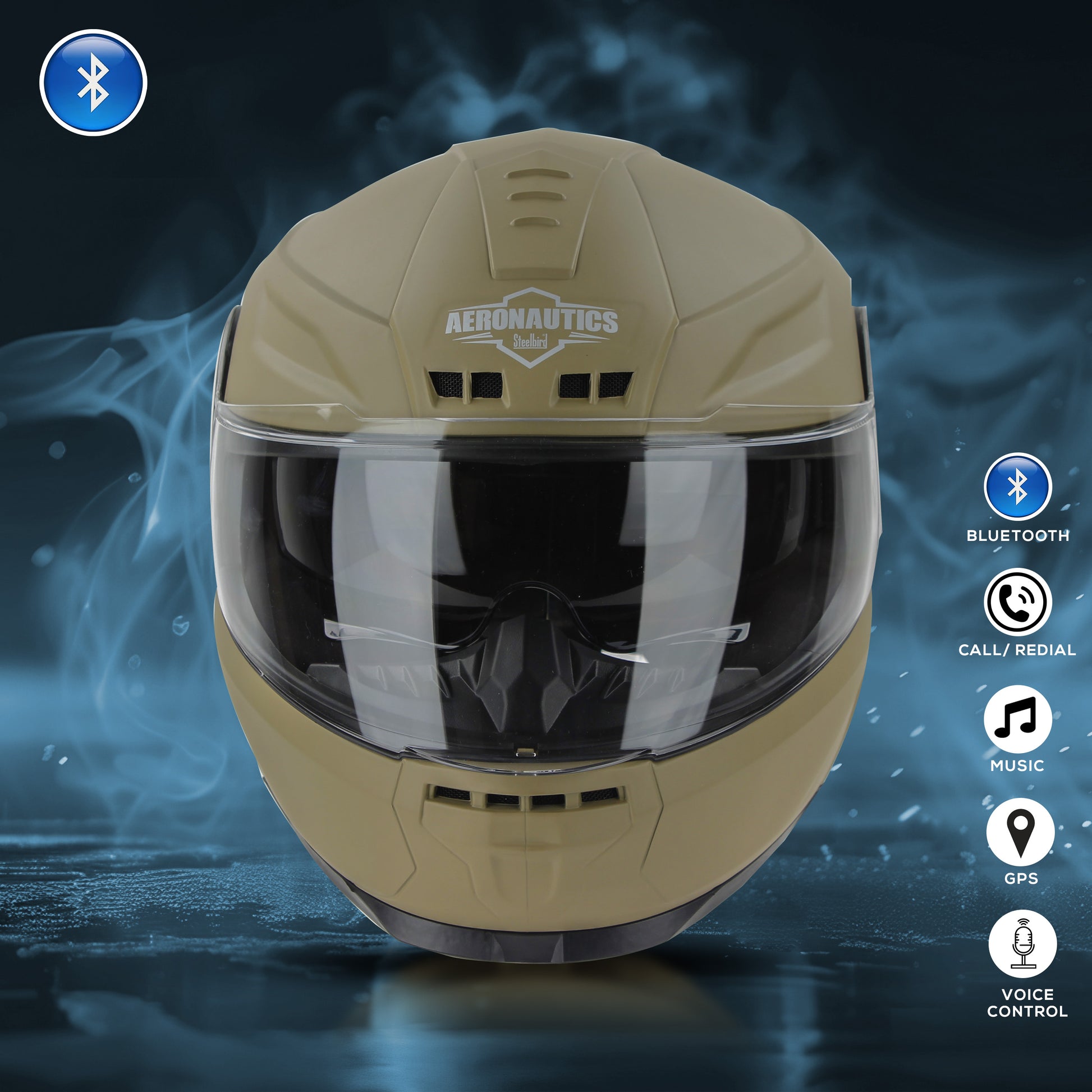 bluetooth helmet motorcycle gold face Steelbird Bluetooth Full Face ISI Certified Helmet for Men with Inner – Shop On Steelbird