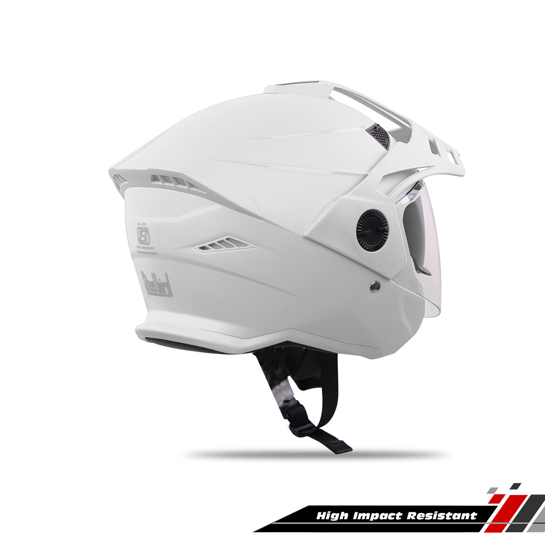 Steelbird SBH-23 GT Plus Open Face ISI Certified Helmet for Men and Women with Inner Sun Shield (Dashing White)