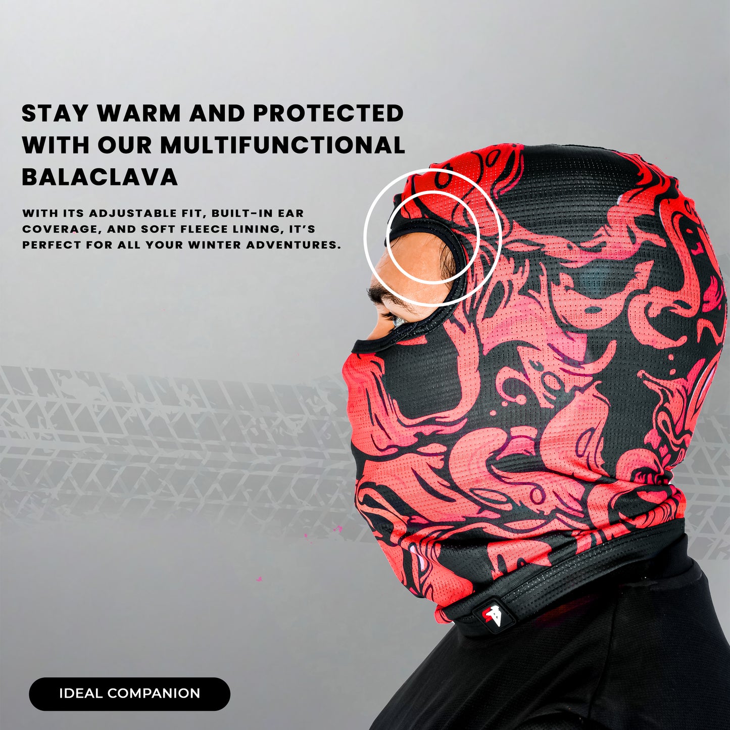 Steelbird Jispa 1.0 Balaclava Most Suitable for Motorcycling, Running, Sports, Head and Face Cover (Red)