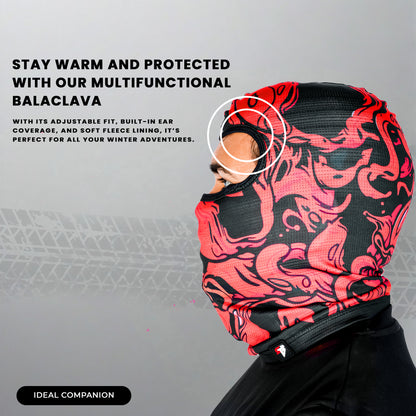 Steelbird Jispa 1.0 Balaclava Most Suitable for Motorcycling, Running, Sports, Head and Face Cover (Red)