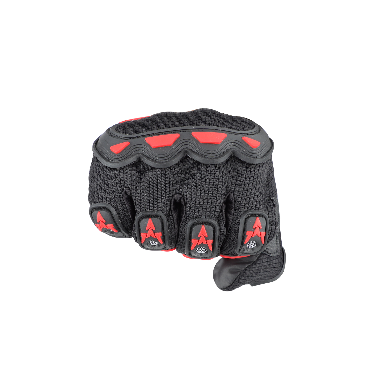 Refurbished Steelbird Full Finger Bike Riding Gloves with Touch Screen Sensitivity at Thumb and Index Finger, Protective Off-Road Motorbike Racing (Black Red)