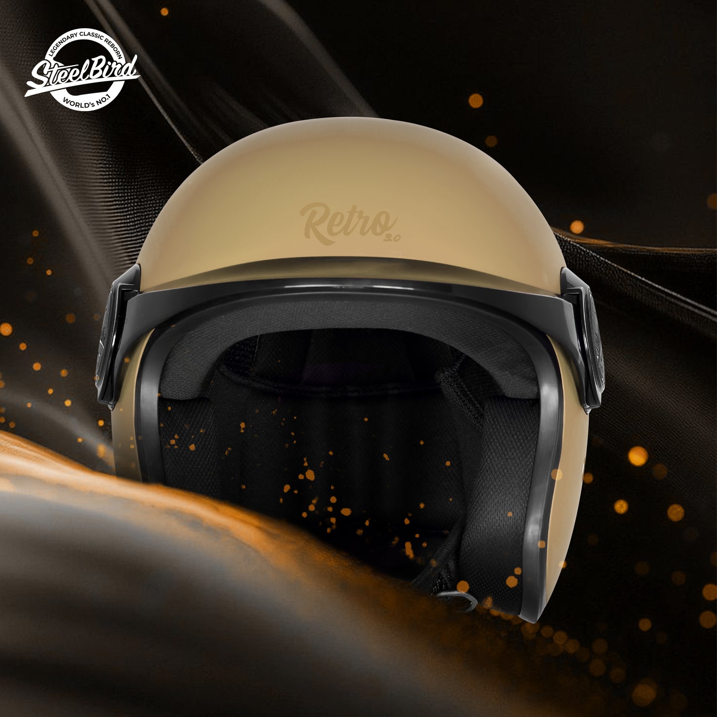 Steelbird SBH 65 Retro 3.0 DOT and ISI Certified Open Face Helmet for Men and Women (Glossy Coral Peach)