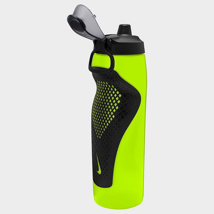 Nike Sports Bottle 24 OZ Big Logo Swoosh Yellow Neon Water Bottle (Fluo Yellow/Black)