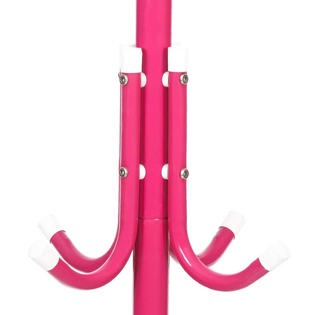 Steelbird Coat Hanger/Clothes Hanger Stand/ 6 Hook Hanging Pole Rack Clothes Hanger Coat Stand (Pink)