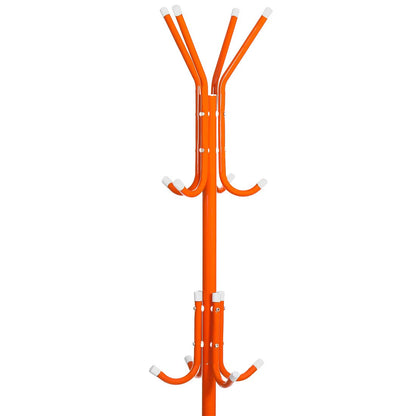 Steelbird Coat Hanger/Clothes Hanger Stand/ 6 Hook Hanging Pole Rack Clothes Hanger Coat Stand (Orange)