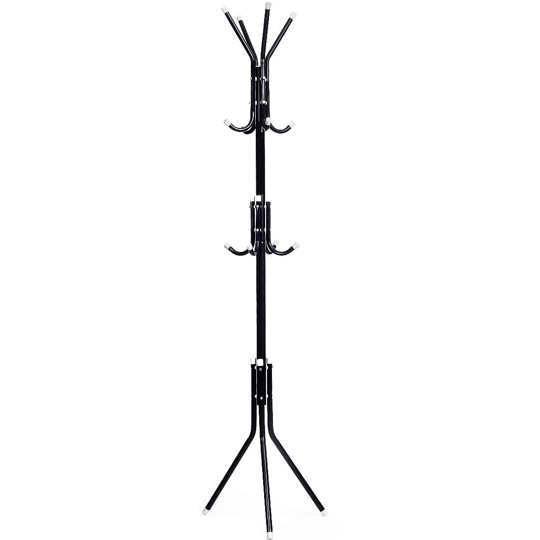 Steelbird Coat Hanger/Clothes Hanger Stand/ 6 Hook Hanging Pole Rack Clothes Hanger Coat Stand (Black)
