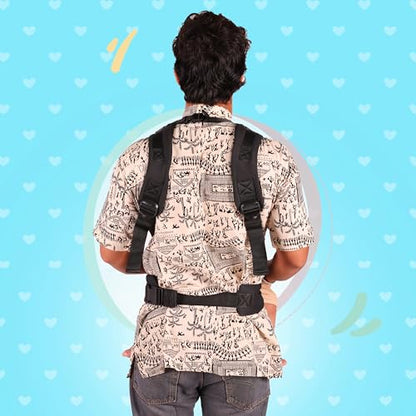 Koko Elegant Adjustable Baby Carrier Cum Kangaroo Bag-Lightweight and Breathable-Back-Front Carrier for Baby with Safety Belt-Max Weight Up to 15 Kg (Brown)