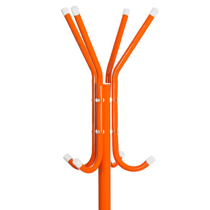 Steelbird Coat Hanger/Clothes Hanger Stand/ 6 Hook Hanging Pole Rack Clothes Hanger Coat Stand (Orange)
