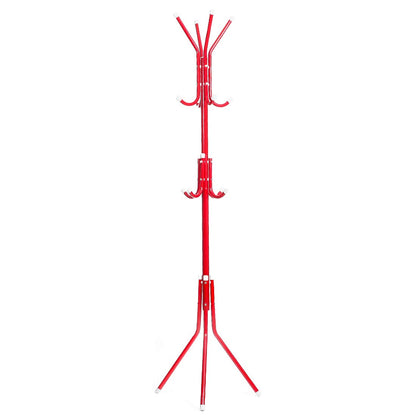 Steelbird Coat Hanger/Clothes Hanger Stand/ 6 Hook Hanging Pole Rack Clothes Hanger Coat Stand (Red)